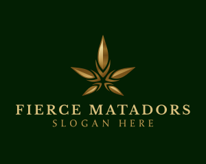 Gold Marijuana Weed logo design