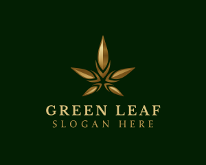 Marijuana - Gold Marijuana Weed logo design