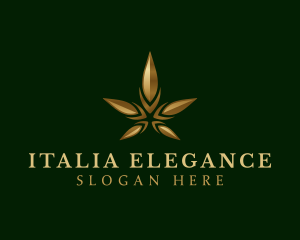 Gold Marijuana Weed logo design