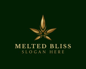 Gold Marijuana Weed logo design