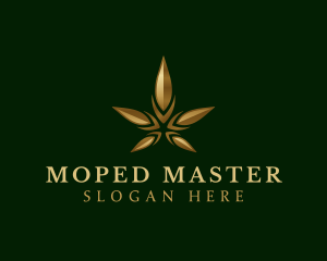 Gold Marijuana Weed logo design