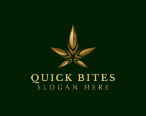 Gold Marijuana Weed logo design