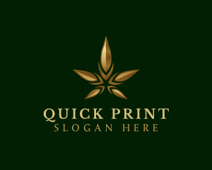 Gold Marijuana Weed logo design