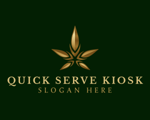 Gold Marijuana Weed logo design