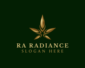 Gold Marijuana Weed logo design