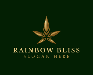 Gold Marijuana Weed logo design