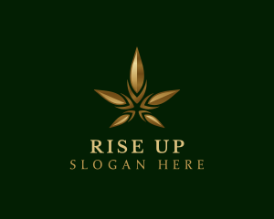 Gold Marijuana Weed logo design