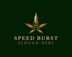 Gold Marijuana Weed logo design