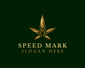 Gold Marijuana Weed logo design