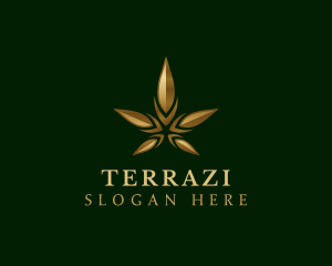 Gold Marijuana Weed logo design