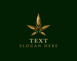 Gold Marijuana Weed logo design