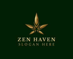 Gold Marijuana Weed logo design