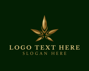 Gold - Gold Marijuana Weed logo design