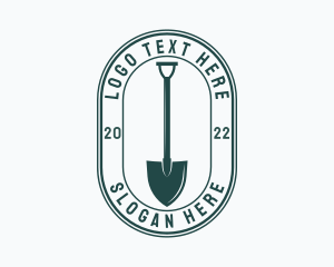 Land - Gardener Shovel Tool logo design