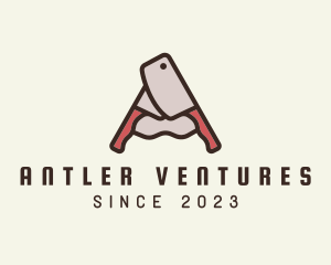 Butcher Cleaver Knife Letter A logo design