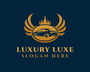 Gold Elegant Car Wings logo design