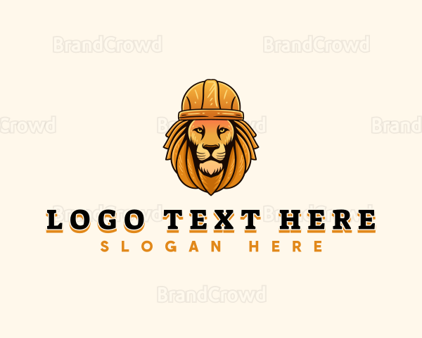 Lion Hard Hat Construction Logo