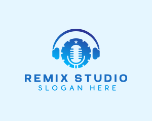 Headphones Microphone Studio logo design