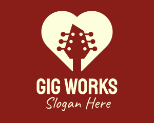 Gig - Guitar Romantic Heart logo design