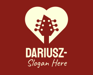 Lovely - Guitar Romantic Heart logo design