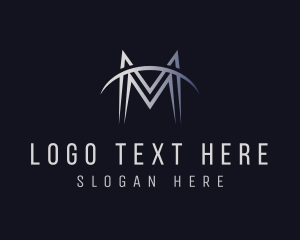 Lux - Silver Letter M logo design