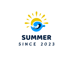 Summer Wave Surfing logo design