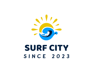 Summer Wave Surfing logo design