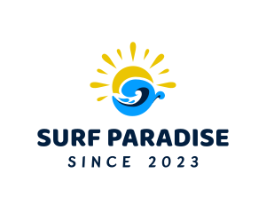 Summer Wave Surfing logo design