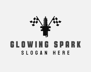 Spark Plug Flag Racing logo design