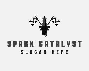 Spark Plug Flag Racing logo design