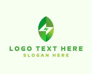 Lightning - Leaf Eco Lightning logo design