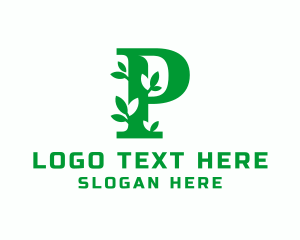 Planting - Plant Seedling Letter P logo design
