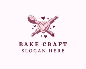 Spoon Roller Pin Baking logo design