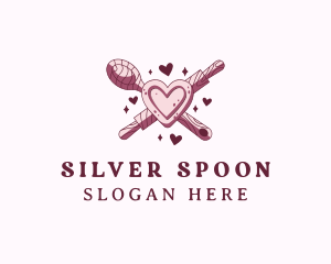 Spoon Roller Pin Baking logo design