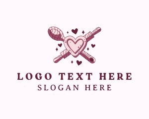 Love - Spoon Roller Pin Baking logo design
