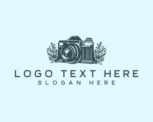 Vintage Camera - Floral Film Photography logo design