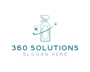 Cleaning Bottle Spray logo design