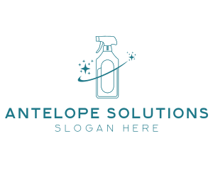 Cleaning Bottle Spray logo design