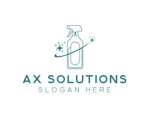 Cleaning Bottle Spray logo design