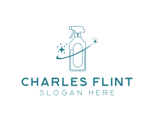 Cleaning Bottle Spray logo design