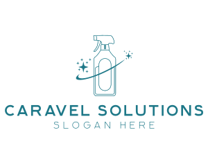 Cleaning Bottle Spray logo design