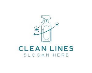 Cleaning Bottle Spray logo design