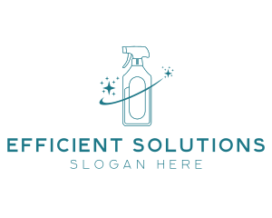 Cleaning Bottle Spray logo design