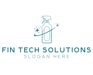 Cleaning Bottle Spray logo design