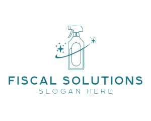 Cleaning Bottle Spray logo design