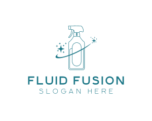 Cleaning Bottle Spray logo design