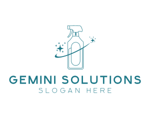 Cleaning Bottle Spray logo design