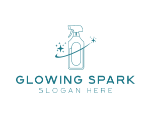 Cleaning Bottle Spray logo design