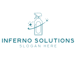 Cleaning Bottle Spray logo design