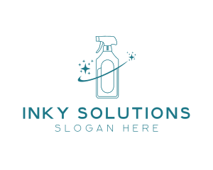 Cleaning Bottle Spray logo design